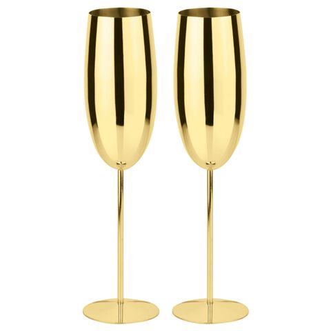 Set 2 pcs, flute champagne