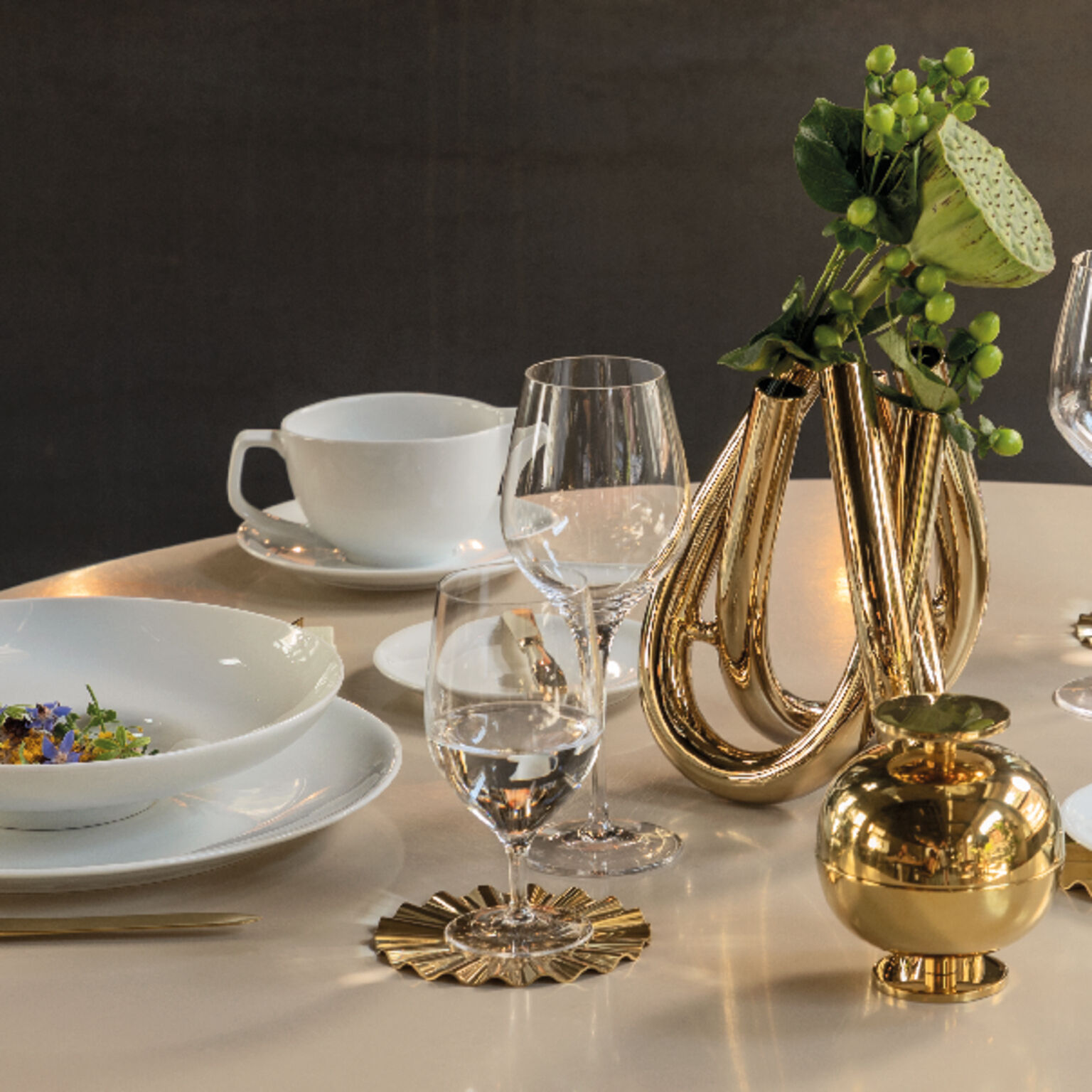 Coaster , PVD Mirror PVD Gold, Kyma, Sambonet