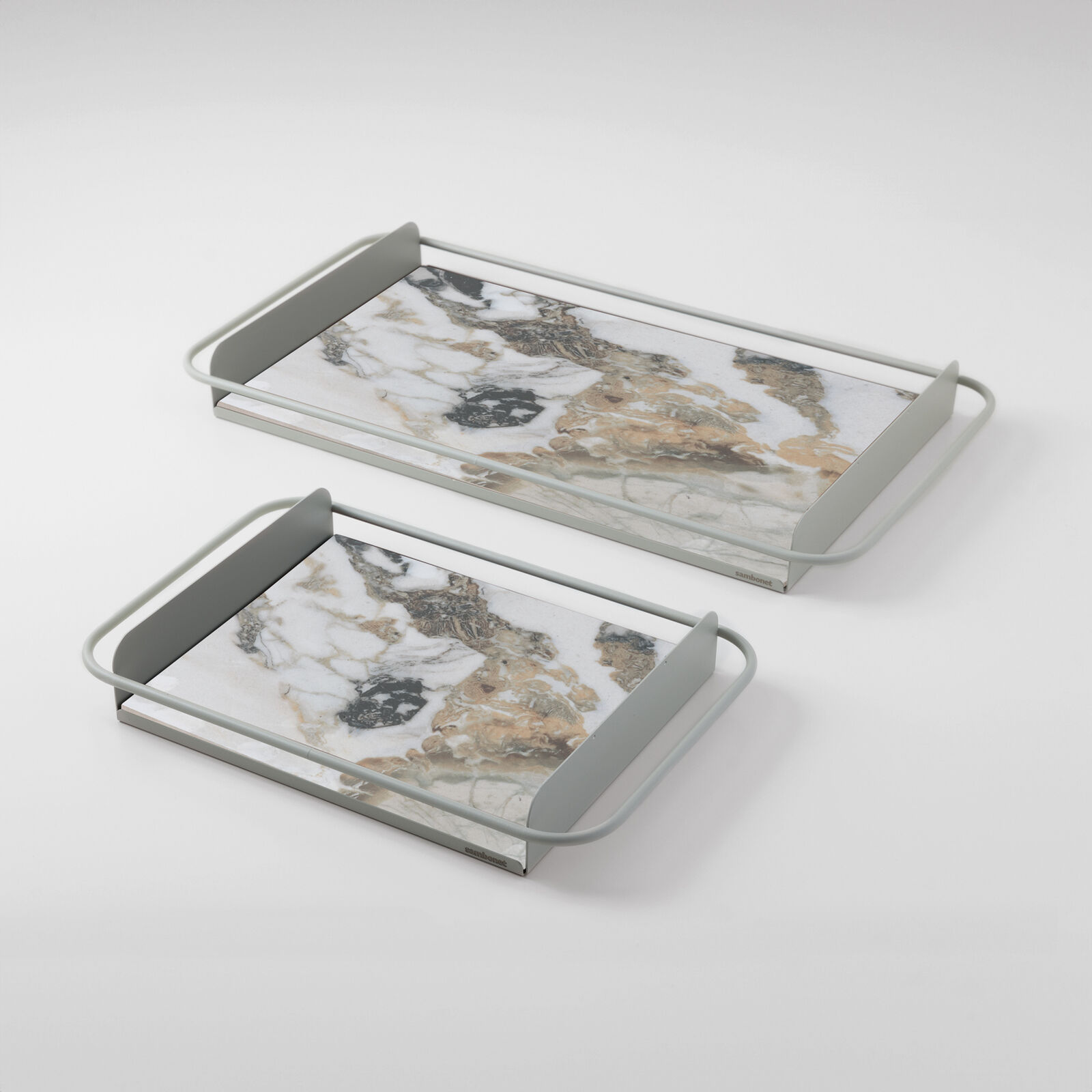 Kleines Tablett mit Steinguteinsatz image number null