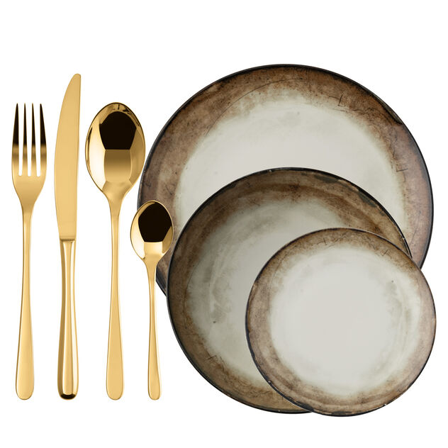 Cutlery set with plates set, 4 people image number 0