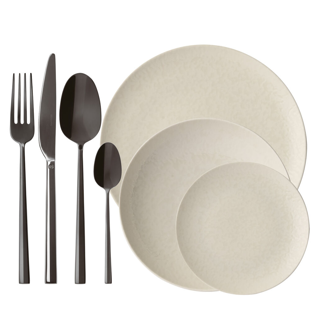 Cutlery set with plates set, 4 people image number 0