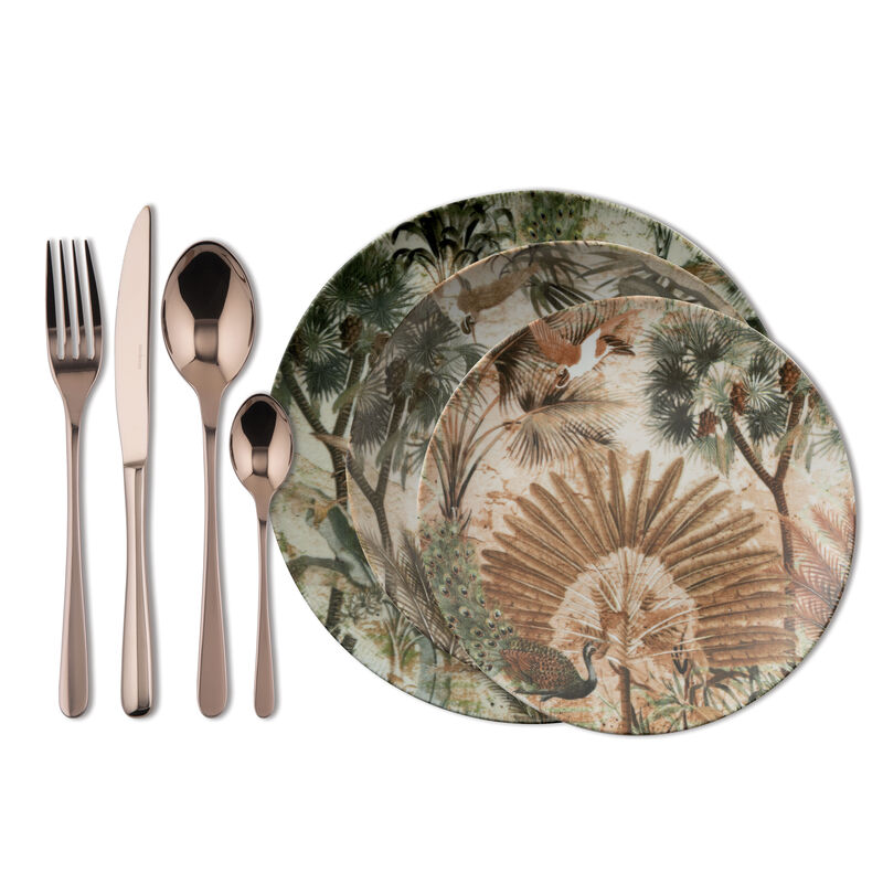 Cutlery set with plates set, 4 people