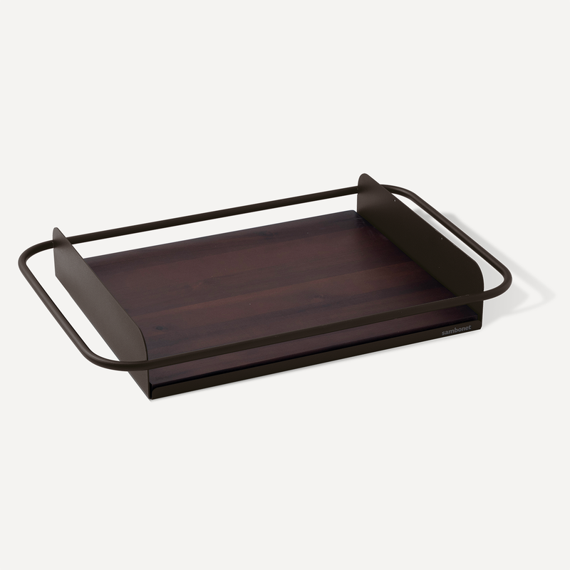 Petit plateau avec insert en bois d'acacia