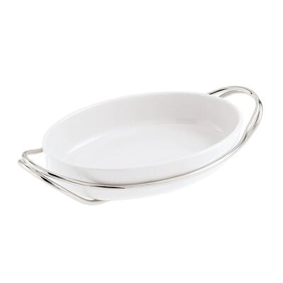 Oval dish with holder 