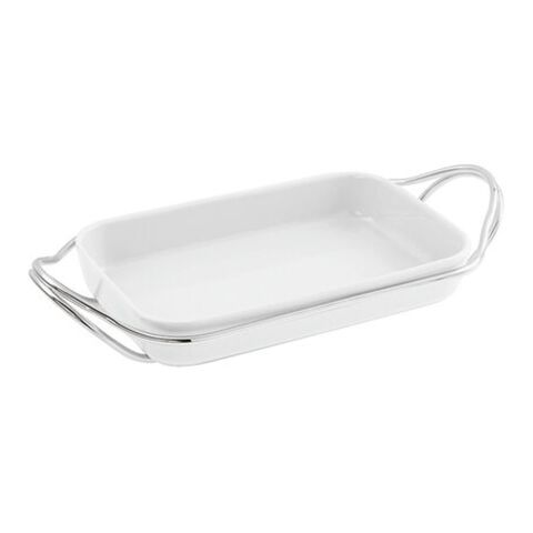 Rectangular dish with holder 