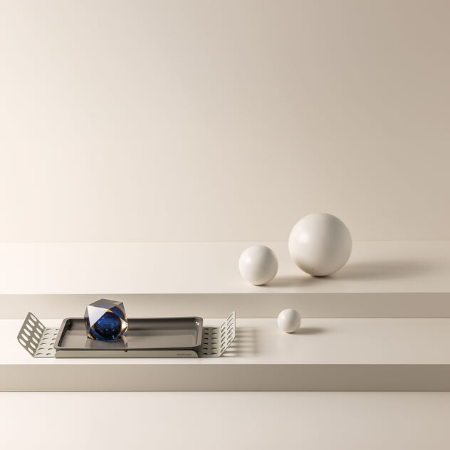 Big tray with laquered wood insert image number 4