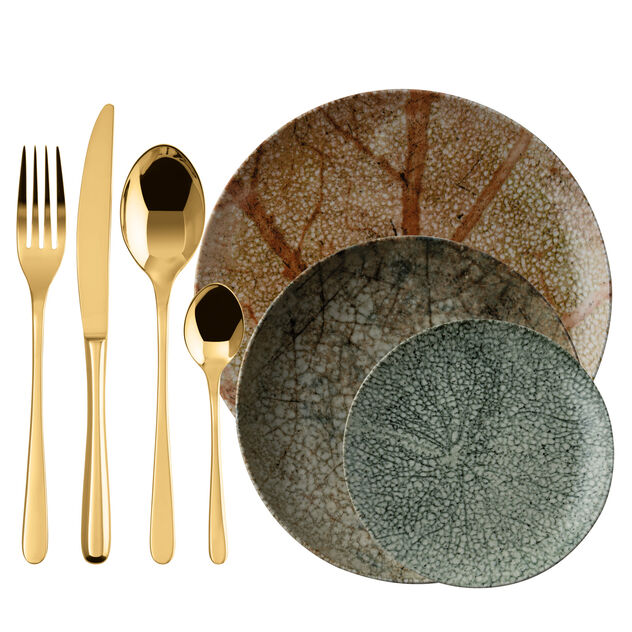 Cutlery set with plates set, 4 people image number 0