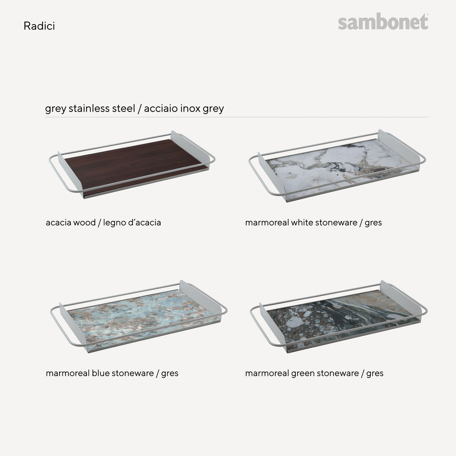 Big tray with acacia wood insert image number null
