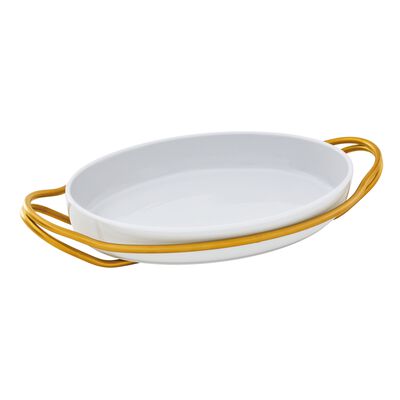 Oval dish with holder 