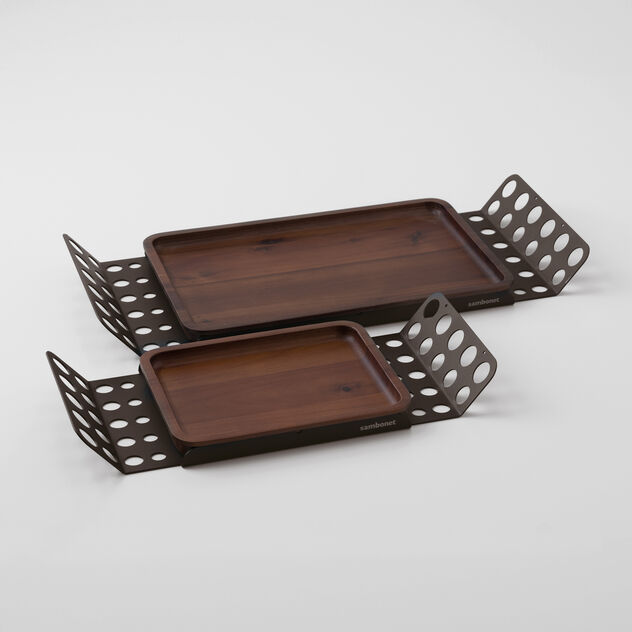 Big tray with acacia wood insert image number 3