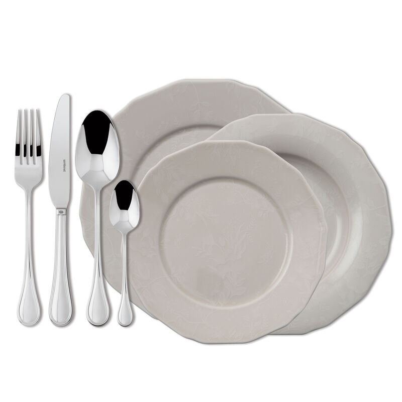 Cutlery set with plates set, 4 people