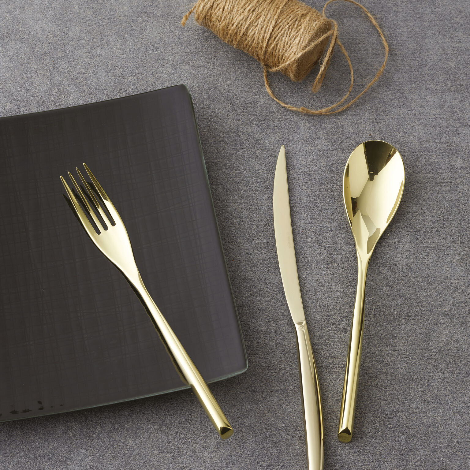 Sambonet　サンボネ　カトラリー　Bamboo　8 本セット Dessert fork , PVD Mirror PVD Champagne, Bamboo, Sambonet