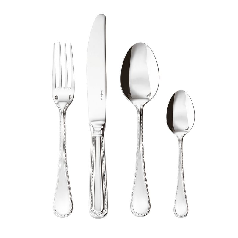 Flatware set for 12 people (75 pieces) Perles Silver plated Perles