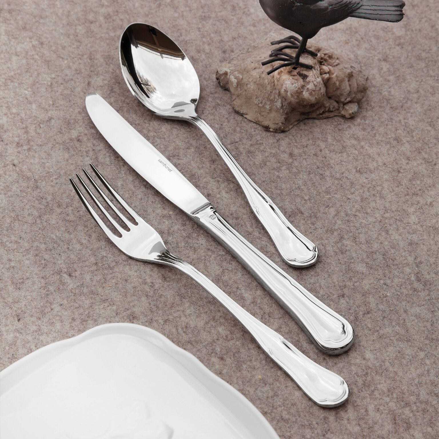 Cutlery set, 24 pieces , Mirror Steel, Petit Baroque, Sambonet