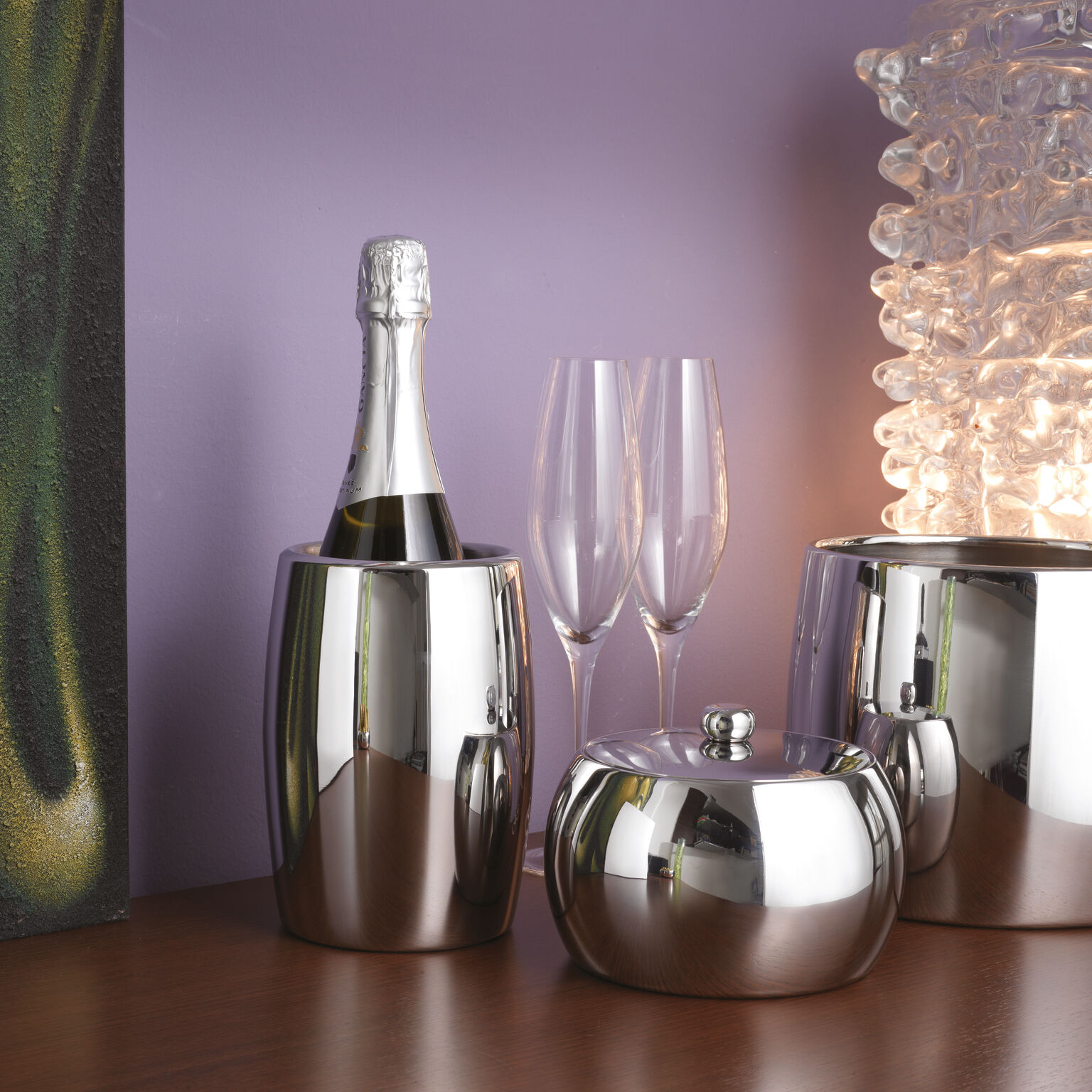 Insulated ice bucket , Mirror Steel, Sphera, Sambonet