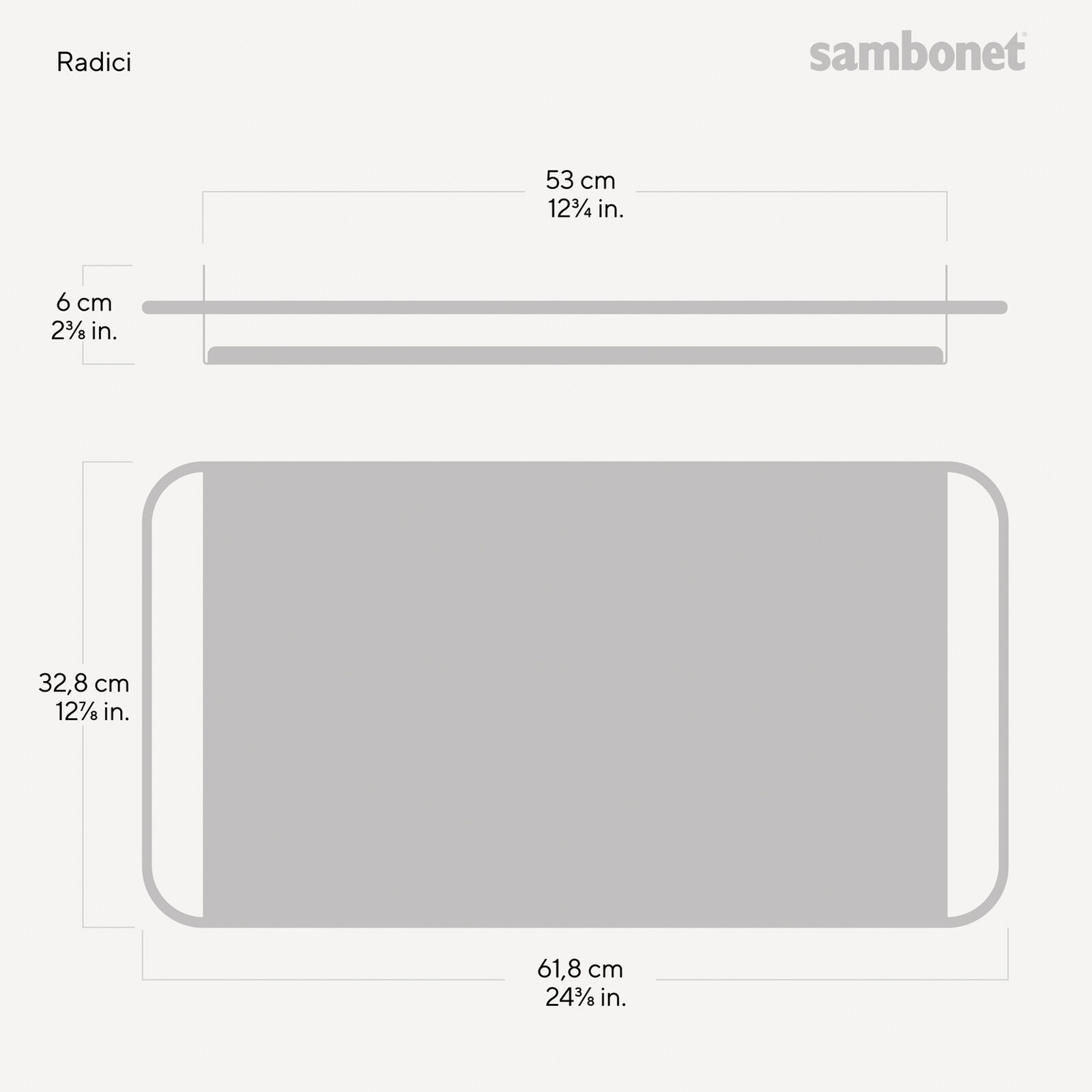 Big tray with acacia wood insert image number null