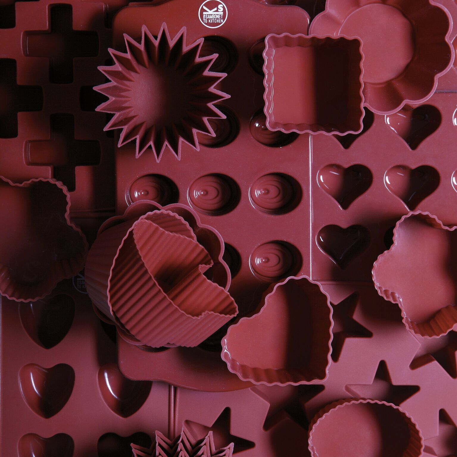 Chocolate mold 15 cubes, rose 2