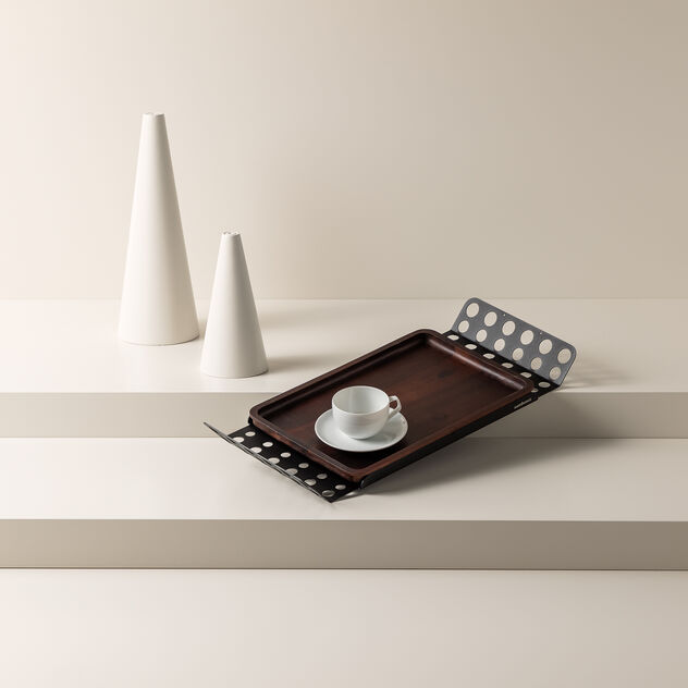 Big tray with acacia wood insert image number 4