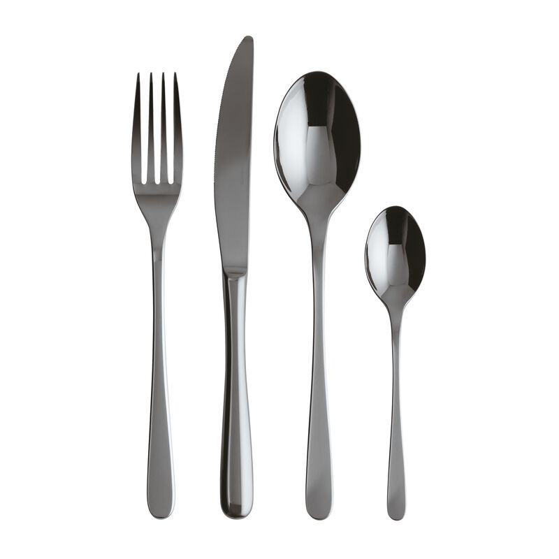 Set Posate Candy Grigio 432 – 16 Pezzi In Acciaio Inox 18/10 Per 4 Persone, Design Italiano Doppio Strato Colore