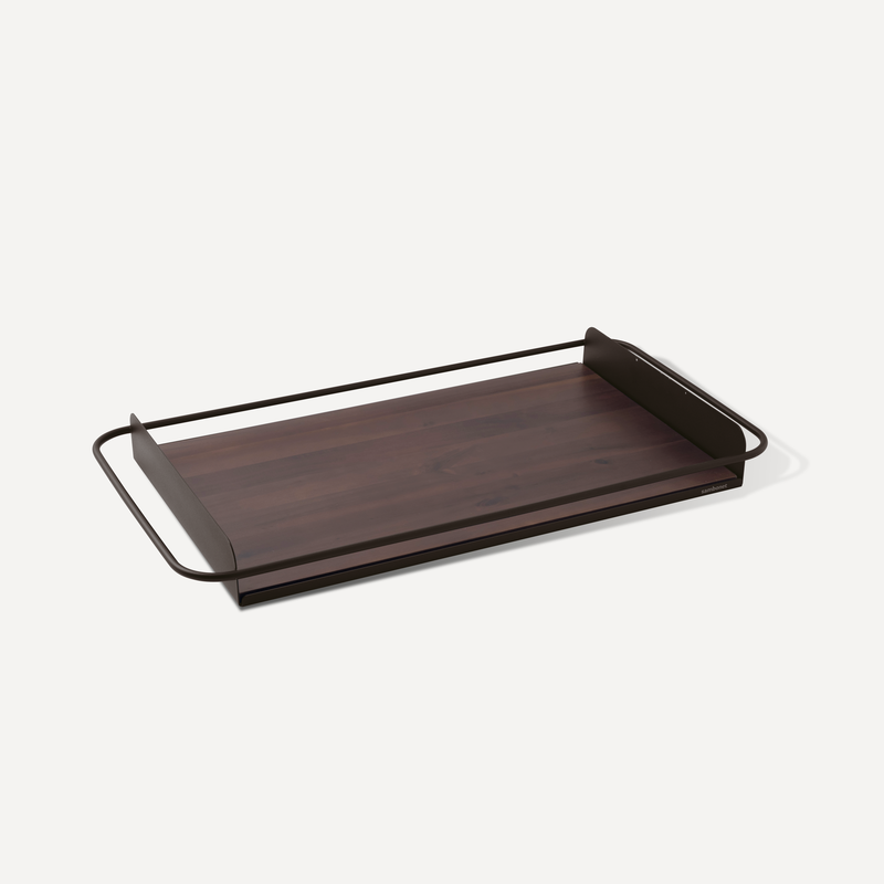 Vassoio grande con inserto in legno di acacia