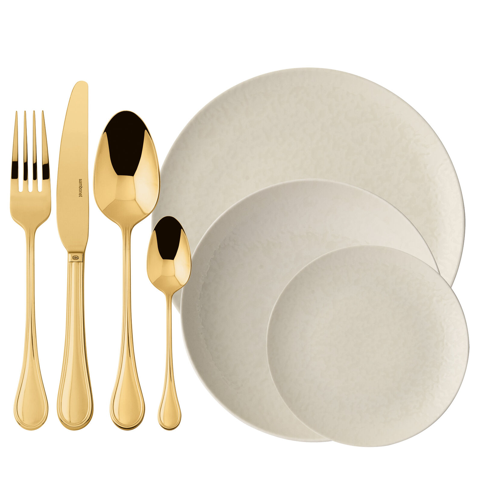 Cutlery set with plates set, 4 people image number null