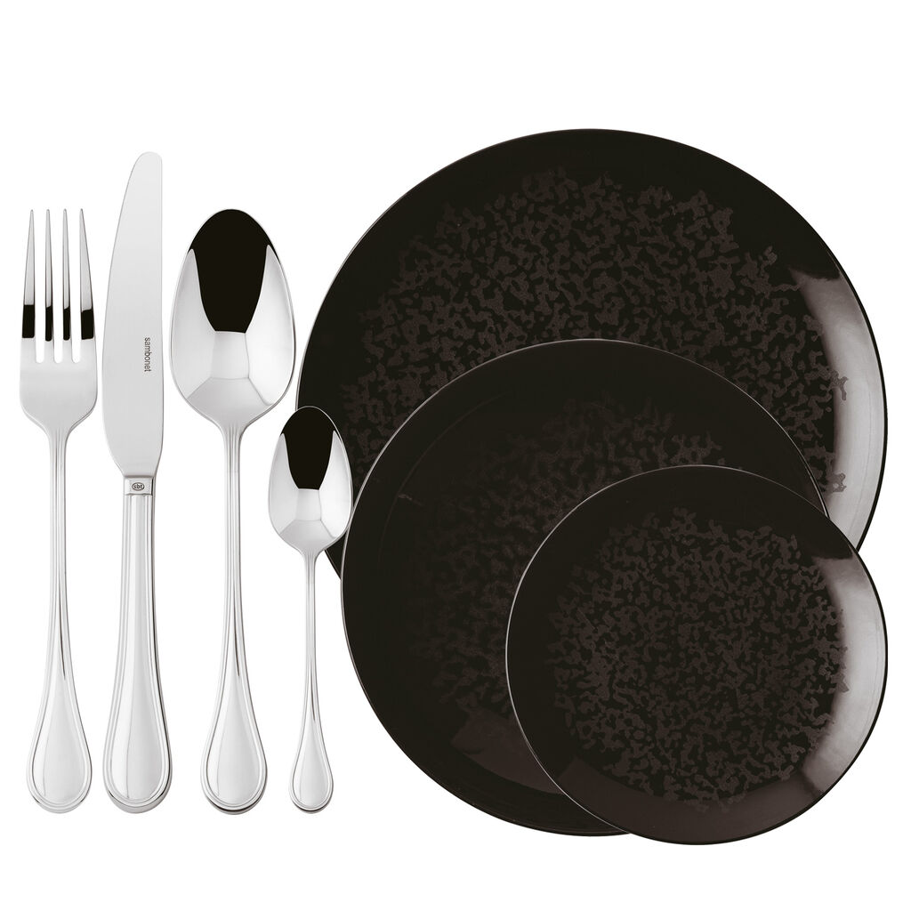 Cutlery set with plates set, 4 people image number 0