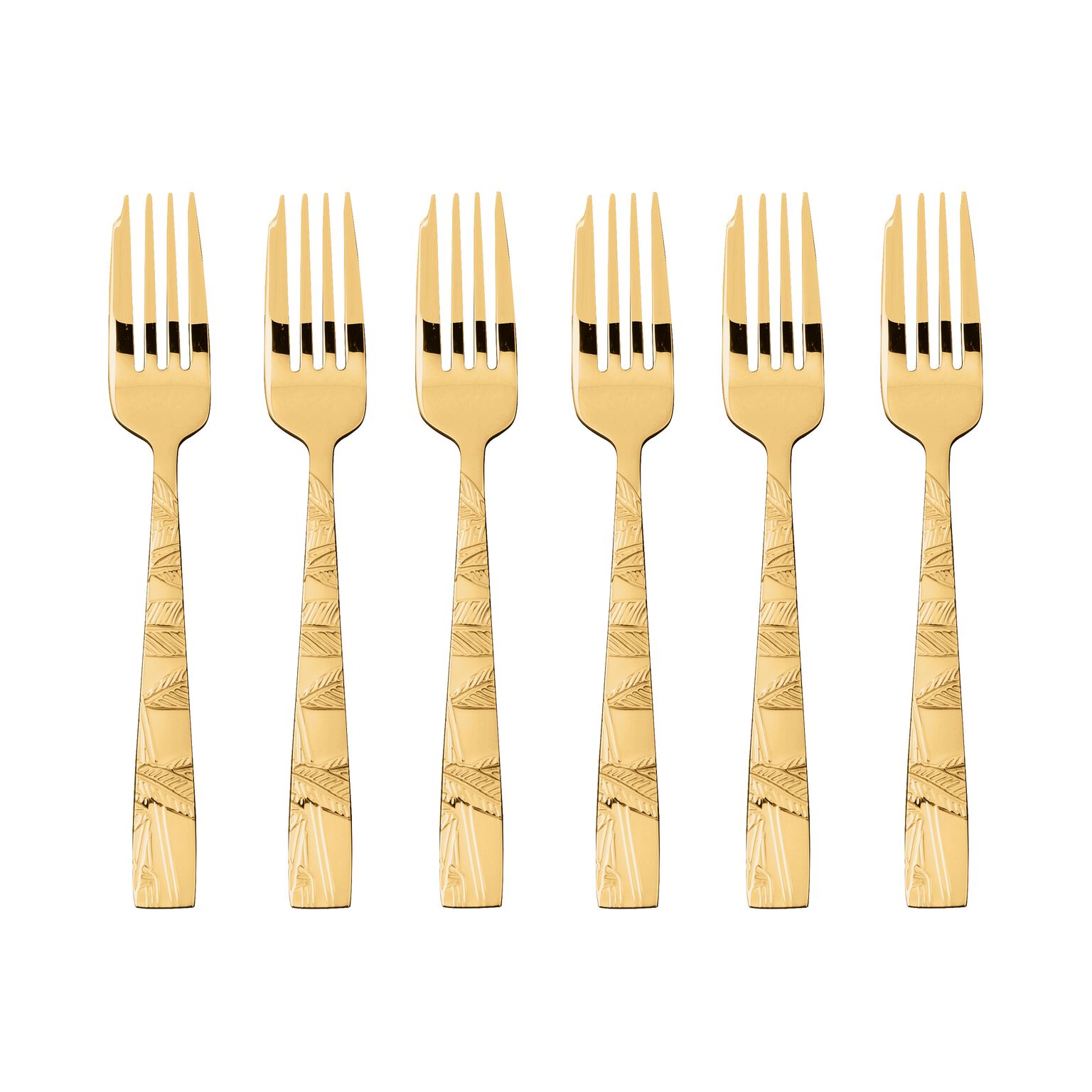 Set De 6 Fourchettes à Gâteau Sambonet Leaf - Acier Inoxydable 18/10 - Design Feuille - 14 Cm - 2