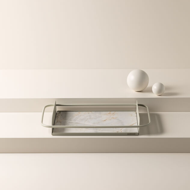 Kleines Tablett mit Steinguteinsatz image number 4