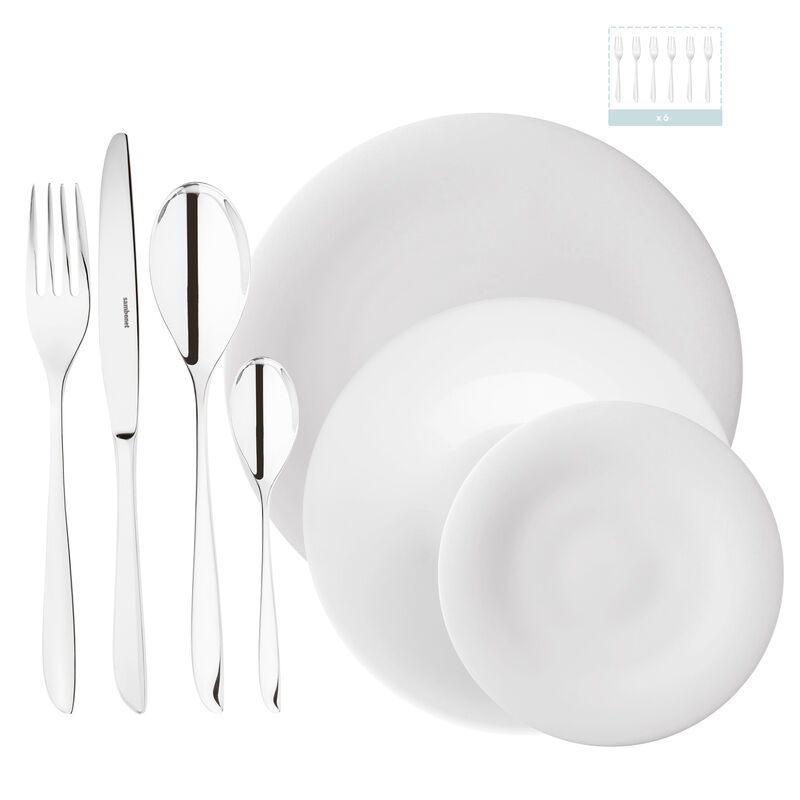 Set posate e set piatti, 6 persone
